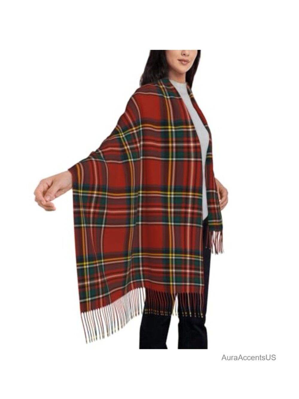 Plaid Scarf Wrap for Men & Women, 78x28, Cashmere-Like Feel, Tartan Shawl